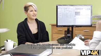 Lucy Shine Fucks The Loan Agent Right On His Desk