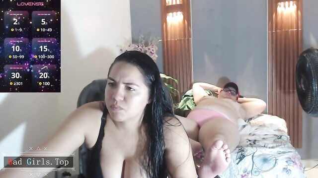 Two Busty BBW Lesbians Show Off Their Huge Natural Boobs On Cam