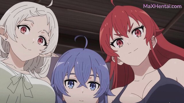 Vollbusige Hentai-Babes haben einen lauten lesbischen Dreier