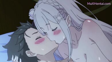 Busty Silver Haired Elf Emilia Rides And Sucks In Uncensored Hentai