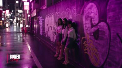 Three Streetwalkers Tease A Shy Man In An Alley