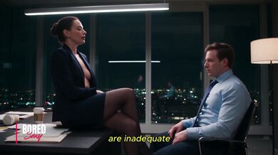 Brunette Boss In Stockings Offers A Failed Job Candidate A Second Chance