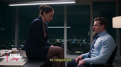 Brunette Boss In Stockings Offers A Failed Job Candidate A Second Chance