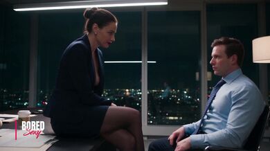 Brunette Boss In Stockings Offers A Failed Job Candidate A Second Chance