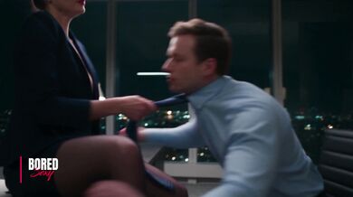Brunette Boss In Stockings Offers A Failed Job Candidate A Second Chance