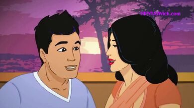 Una esposa india tetona chupa una polla y se deja lamer en una parodia hentai