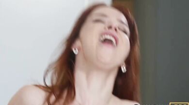 Redhead Norah Juliette Rides Cock While Her Man Watches