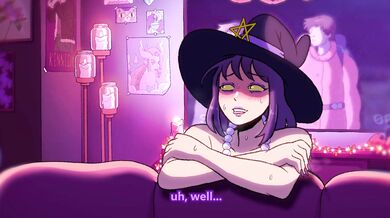 Una bruja hentai organiza una noche salvaje de Halloween