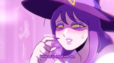 Una bruja hentai organiza una noche salvaje de Halloween