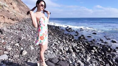 Sky Moon outdoor masturbation