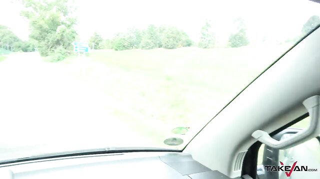 Beautiful blonde fucks in TakeVan