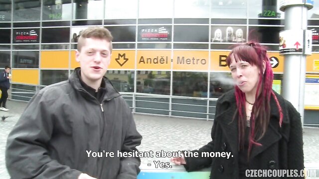 Couple from the street fucks for money
