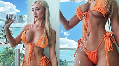 Frances Bentley toma la polla de su vecino en su coño