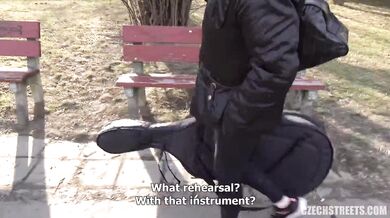 Eighteen-year-old virtuoso Nada with DDD tits fucks for quick money