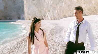 TUSHY - Stunning beauty Stefany has intense anal on the beach