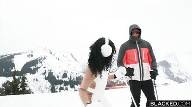 Gorgeous Nicole Kitt and BF Jason Luv share cute snowbunny Stacy Cruz