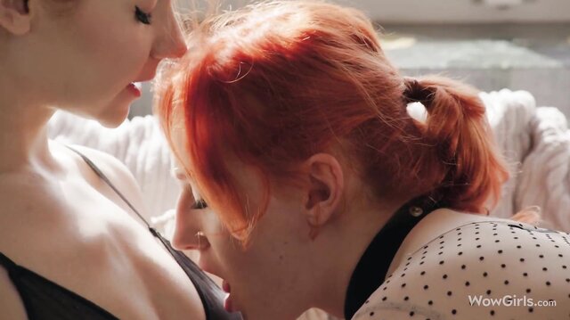 Two horny girls Vilena and Lola Red licking each other's pussy