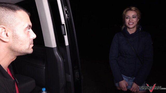 Horny street girl fucks in van
