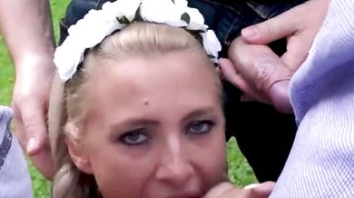 Gangbang in national costume