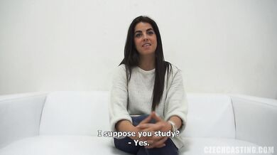 18-year-old amateur Marina shows her naked body at Czech Casting