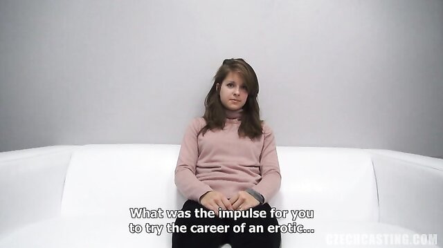 Petite girl Dominika masturbates on Czech Casting