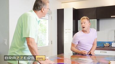 BRAZZERS - A wild 3some unleashes when Penelope Kay gets caught riding her BF's cock by her stepmom Sadie Summers