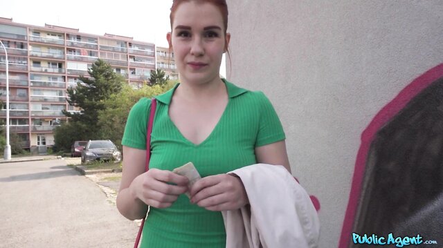 Public fuck with redhead babe Izzy Dark
