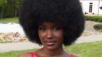 Big ass black girl pays her debt with her black pussy