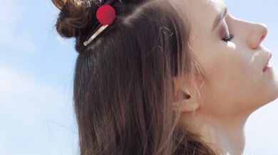 Leona Mia plays with herself outdoors