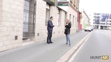 Blonde fucks stranger for money and her boyfriend watches