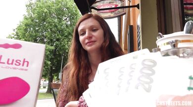 Outdoor POV fuck with a redhead girl