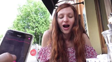 Venkovní POV šukačka s rusovláskou