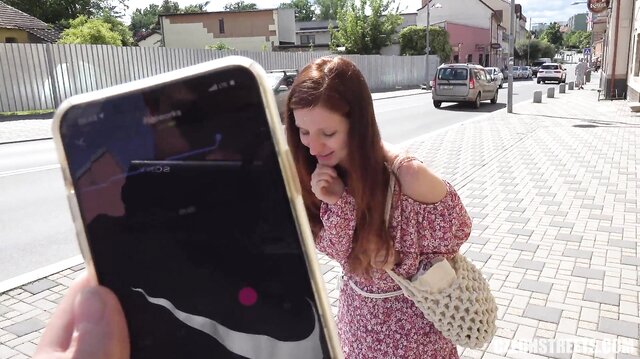 Outdoor POV fuck with a redhead girl