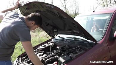 Redhead Charlie Red fucked in forest