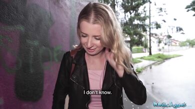 Public Agent Picked up this athletic blonde in the rain