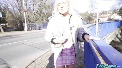 Public Agent - Curvy British blonde with blue eyes fucks my friend