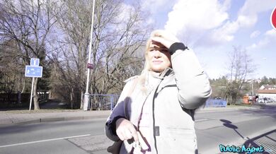 Public Agent - Curvy British blonde with blue eyes fucks my friend