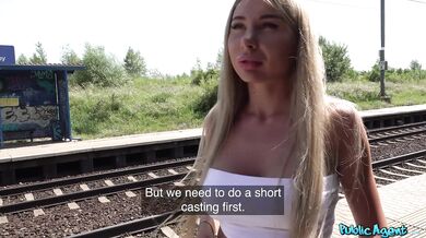 Public Agent - Wild college student has sex at a train station