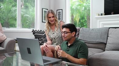 Sexy blonde MILF Andi Avalon gets her wet pussy pounded by her son's friend