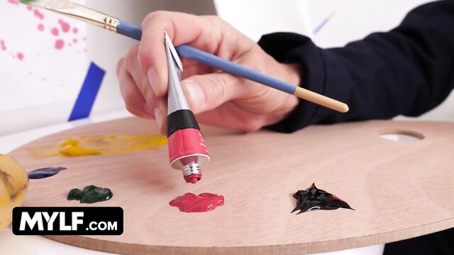 MYLF - She makes sure her nude model's cock is really hard
