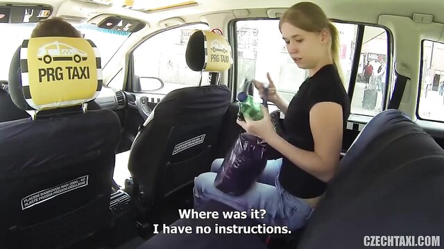 Taxi driver fucks young blonde babe