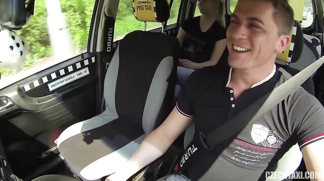 Taxi driver fucks young blonde babe