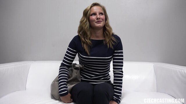 Young Czech blonde at casting interview