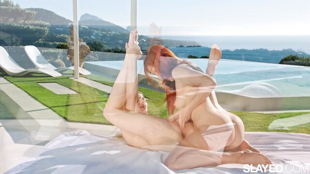 SLAYED - Stunning duo Red and Sophie have intense sex by the pool
