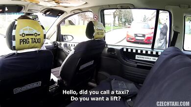 Quickie with redhead Rita Sinclair in a taxi