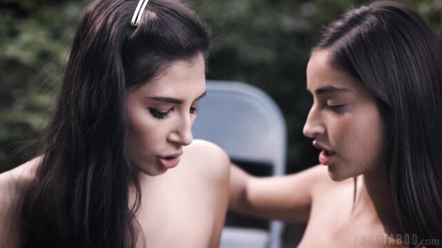 Emily Willis and Gianna Dior playing outside