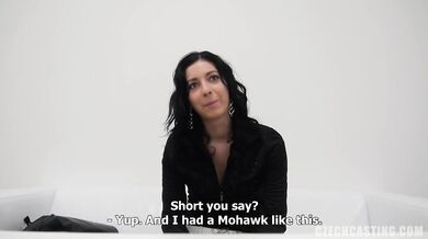 Black-haired amateur Zdenka fucks at casting