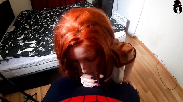 Cosplay wife rides Spider-Man's cock