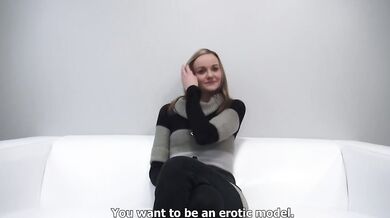 Skinny shy amateur Michaela plays around a bit