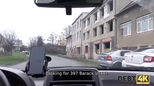 Instead of paying off the debt, she fucks debt collector